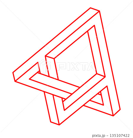 Impossible figure. Logo. Line design. Impossible shapes. Optical illusion objects. Optical art. Geometry.  135107422