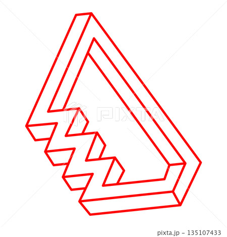 Impossible shapes. Sacred geometry figure. Logo. Optical illusion. Abstract eternal geometric objects. Impossible endless outline. Optical art. Impossible geometry shape on a white background. Impossible shapes. Sacred geometry figure. Logo. Optical illusion. Abstract eternal geometric objects. Impossible endless outline. Optical art. Impossible geometry shape on a white background. 135107433