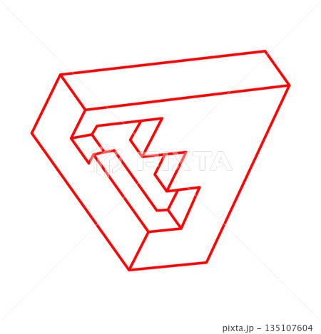 Impossible shape, optical illusion, vector. Optical art objects. Geometric figure. Logo. Impossible shape, optical illusion, vector. Optical art objects. Geometric figure. Logo. 135107604