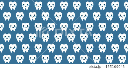 かわいい歯のシームレスな背景画像 135109043