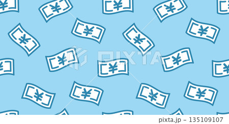 お金のシームレス背景画像。紙幣。 お金のシームレス背景画像。紙幣。 135109107
