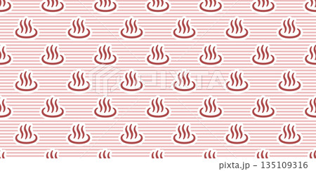 温泉マークの模様のシームレス背景画像。 温泉マークの模様のシームレス背景画像。 135109316