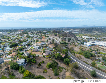 Aerial view of houses in Oceanside town in San Diego, California. USA 135110716