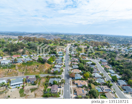 Aerial view of houses in Oceanside town in San Diego, California. USA Aerial view of houses in Oceanside town in San Diego, California. USA 135110721