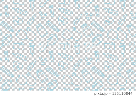 医療アイコンのシームレスな背景画像。 135110844