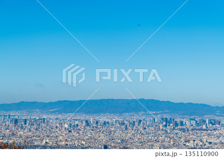 信貴生駒スカイラインから眺める大阪平野の風景 135110900