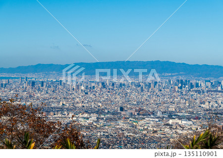 信貴生駒スカイラインから眺める大阪平野の風景 135110901