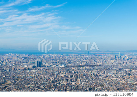 信貴生駒スカイラインから眺める大阪平野の風景 135110904
