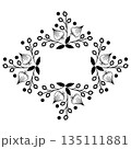 Floral frame for invitation in doodle style vector illustration 135111881