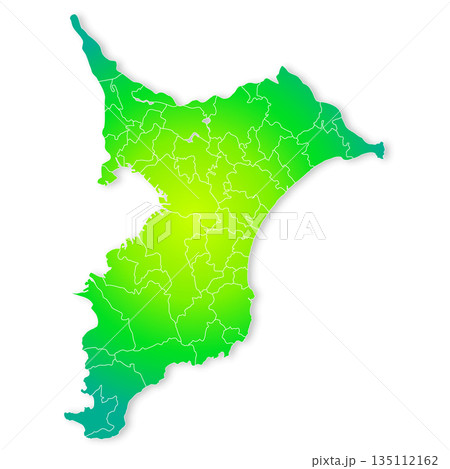 千葉県と市町村地図 135112162
