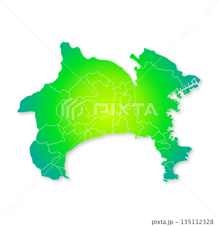神奈川県と市町村地図 135112328