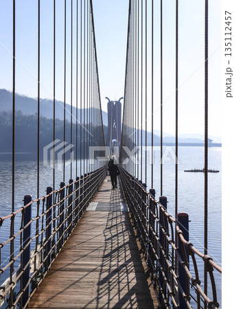 Cheonjangho suspension bridge shaped like red pepper. Cheonjangho suspension bridge shaped like red pepper. 135112457