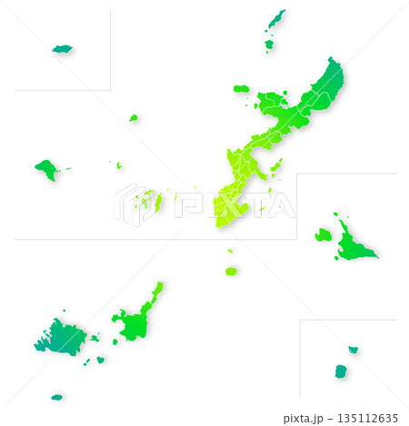 沖縄県と市町村地図 135112635