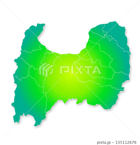 富山県と市町村地図 富山県と市町村地図 135112676