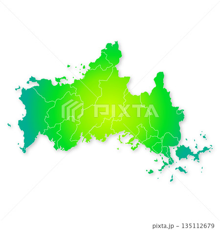 山口県と市町村地図 山口県と市町村地図 135112679