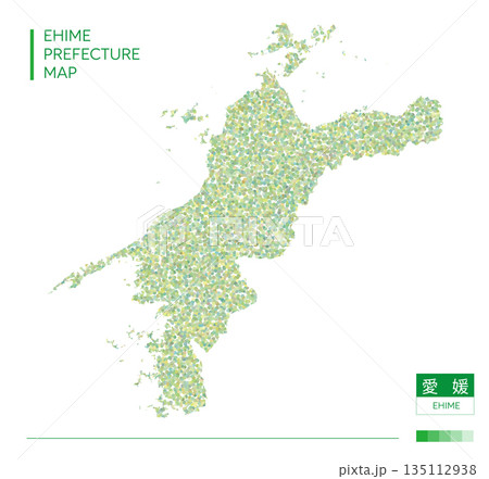 愛媛県地図(点描) 愛媛県地図(点描) 135112938