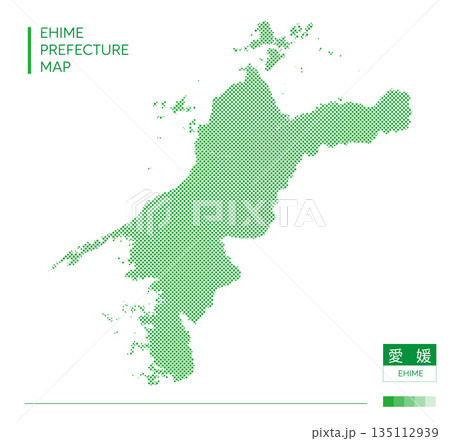 愛媛県地図(ドット) 135112939