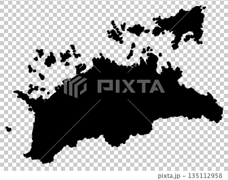 香川県の地図(シルエット) 香川県の地図(シルエット) 135112958