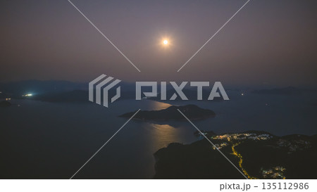 Full Moon Over Silverstrand Beach Hong Kong Night Jan 3 2026 135112986