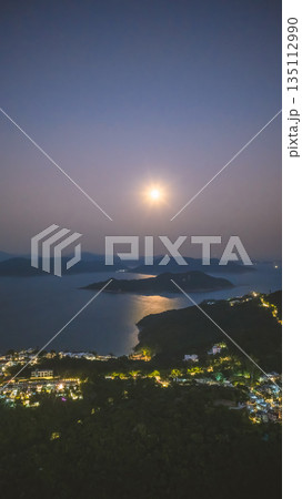 Full Moon Over Silverstrand Beach Hong Kong Night Jan 3 2026 135112990