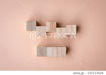 Set of five and three blank wooden square blocks. Set of five and three blank wooden square blocks. 135113026