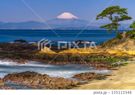 《神奈川県》富士山と海岸線・立石公園 135113348