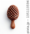an AI Image Generator, Wooden Pinecone Carving Against a Minimalist 135113594