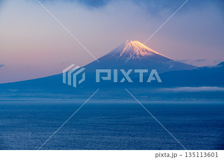 （静岡県）大瀬崎から海越しの富士山 135113601