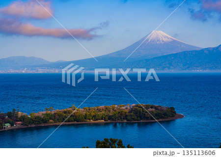 （静岡県）大瀬崎から海越しの富士山 135113606