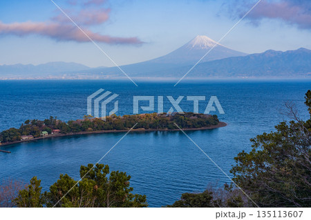 (静岡県)大瀬崎から海越しの富士山 (静岡県)大瀬崎から海越しの富士山 135113607