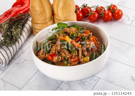 Gourmet shredded meat with vegetables Gourmet shredded meat with vegetables 135114243