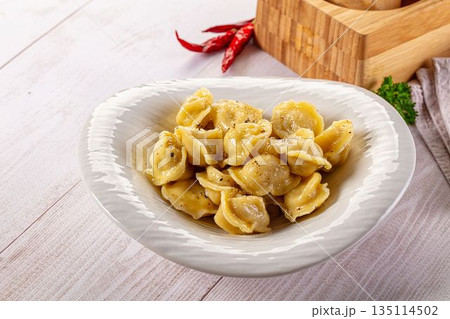 Tasty Russian dumplings with meat Tasty Russian dumplings with meat 135114502