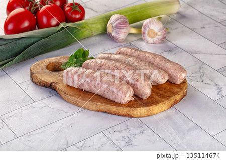 Raw pork sausages for grill 135114674