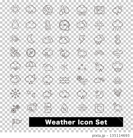 Weather icon illustration set Weather icon illustration set 135114693