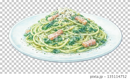菠菜綠卡邦尼意麵插圖 135114752