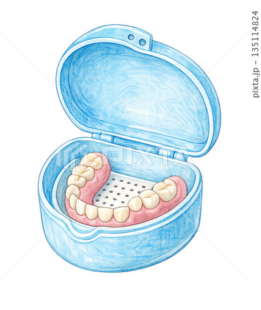 入れ歯ケース 背景透過の口腔ケア素材 135114824