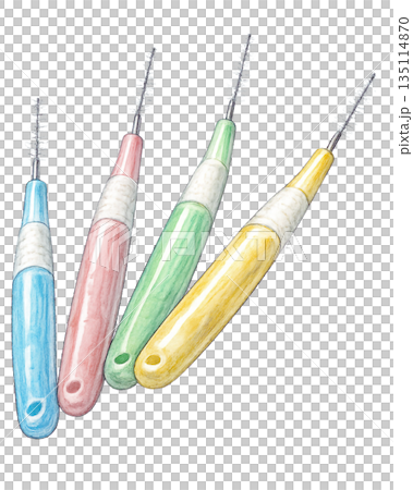 牙間刷插圖,口腔護理用品,透明背景 牙間刷插圖,口腔護理用品,透明背景 135114870