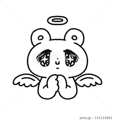 ゆめかわ天使なクマ　線画 135114891