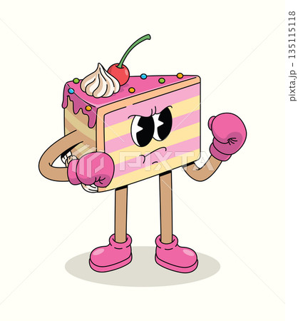 cake boxer groovy cartoon illustration cake boxer groovy cartoon illustration 135115118