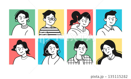 進路や就活を考える若者たちのイラスト|大学生・新社会人向けキャリアイメージ 進路や就活を考える若者たちのイラスト|大学生・新社会人向けキャリアイメージ 135115282