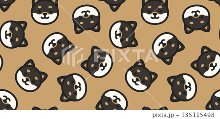 かわいい柴犬のシームレス背景画像。 135115498