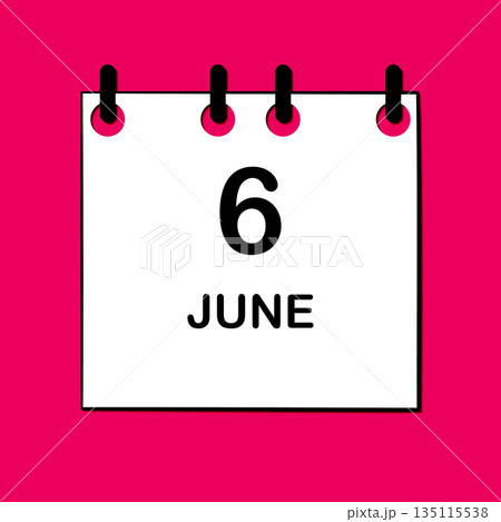 June 6. Daily Calendar icon for design. Simple design for business brochure, flyer, print media, advertisement. Easily editable June 6. Daily Calendar icon for design. Simple design for business brochure, flyer, print media, advertisement. Easily editable 135115538