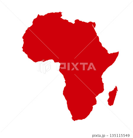Map of Africa, sign silhouette. World Map Globe. Vector Illustration isolated on transparen background. African continent 135115549