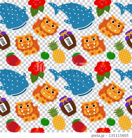 Seamless background image of Okinawa image illustration. 135115605