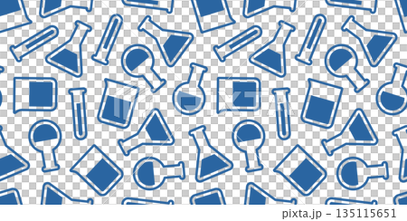 科学の実験器具のアイコンのシームレス背景画像。 135115651