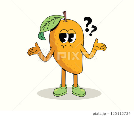 mango confused groovy cartoon illustration 135115724
