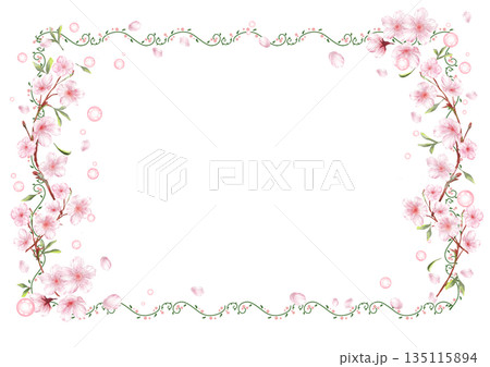 淡い桜フレーム 枠付き 淡い桜フレーム 枠付き 135115894