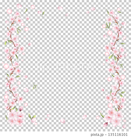 Pale cherry blossom frame square 135116101