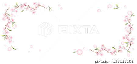 淡い桜フレーム 横長 淡い桜フレーム 横長 135116102