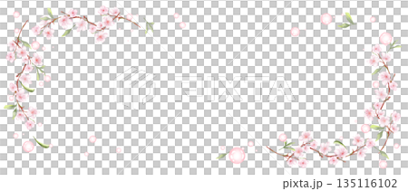 淡い桜フレーム 横長 淡い桜フレーム 横長 135116102